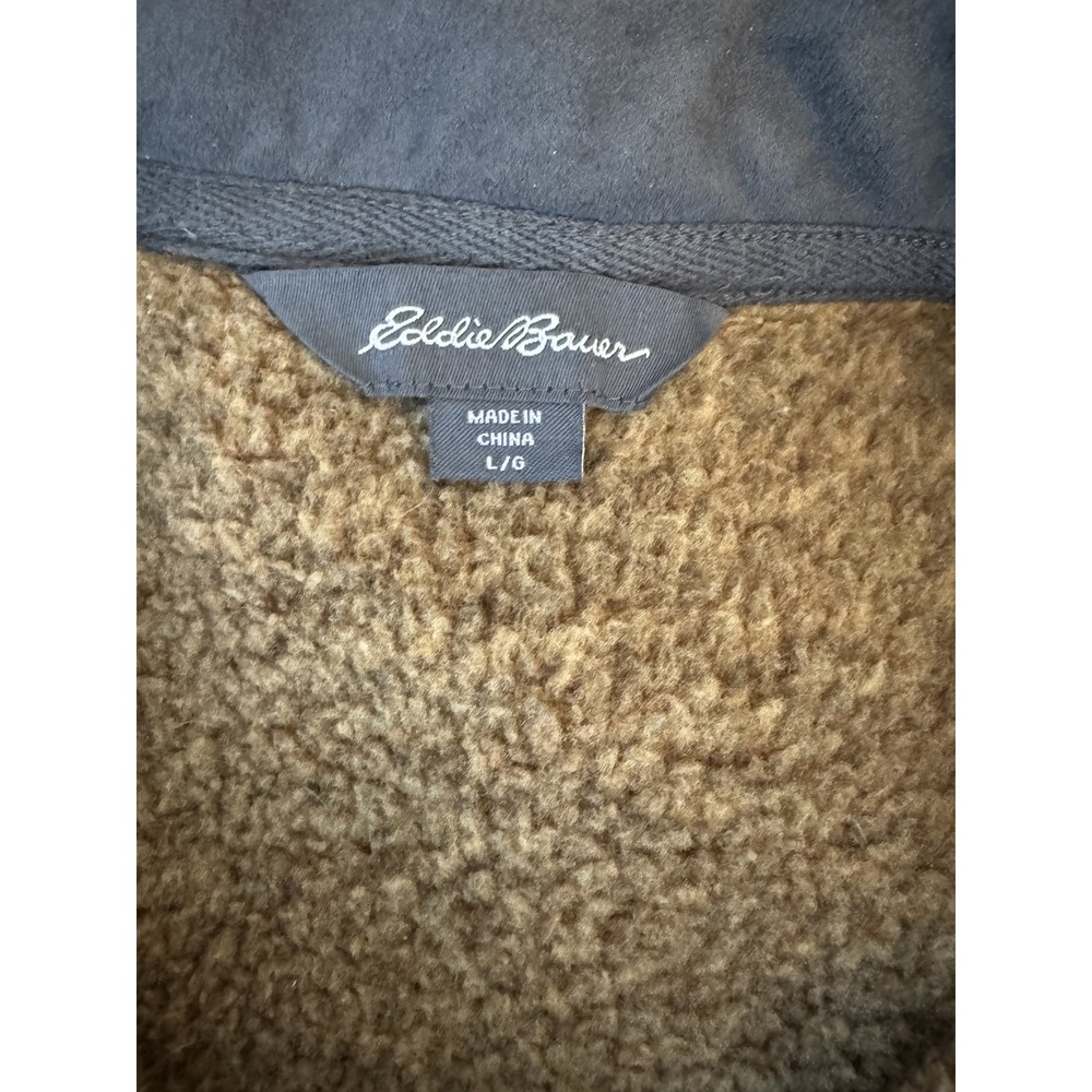 Eddie Bauer Sweater Mens L Half Zip Pullover Fleece Outdoor Warm Pocket - Picture 2 of 7
